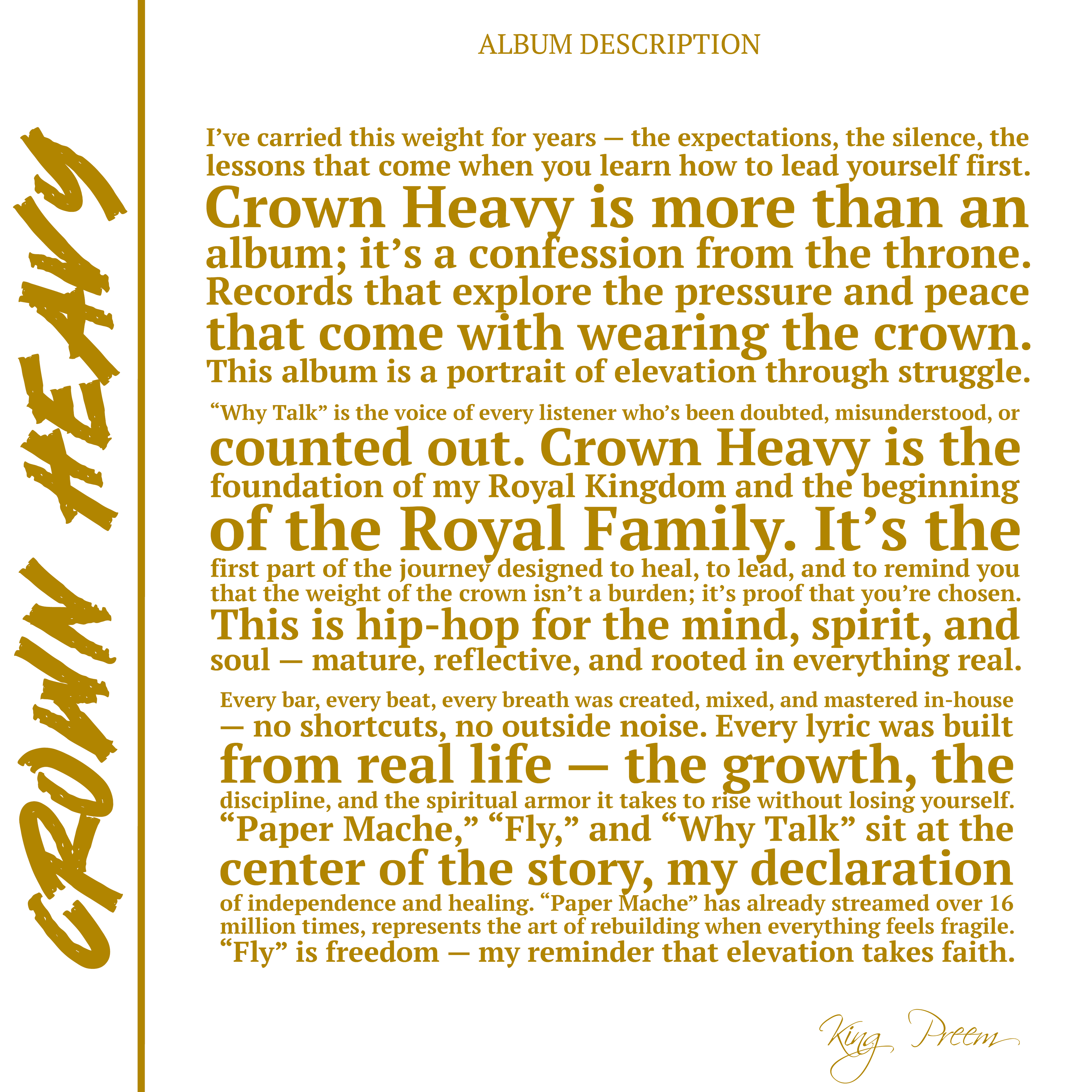 KING PREEM - CROWN HEAVY - ALBUM (DIGITAL DOWNLOAD)